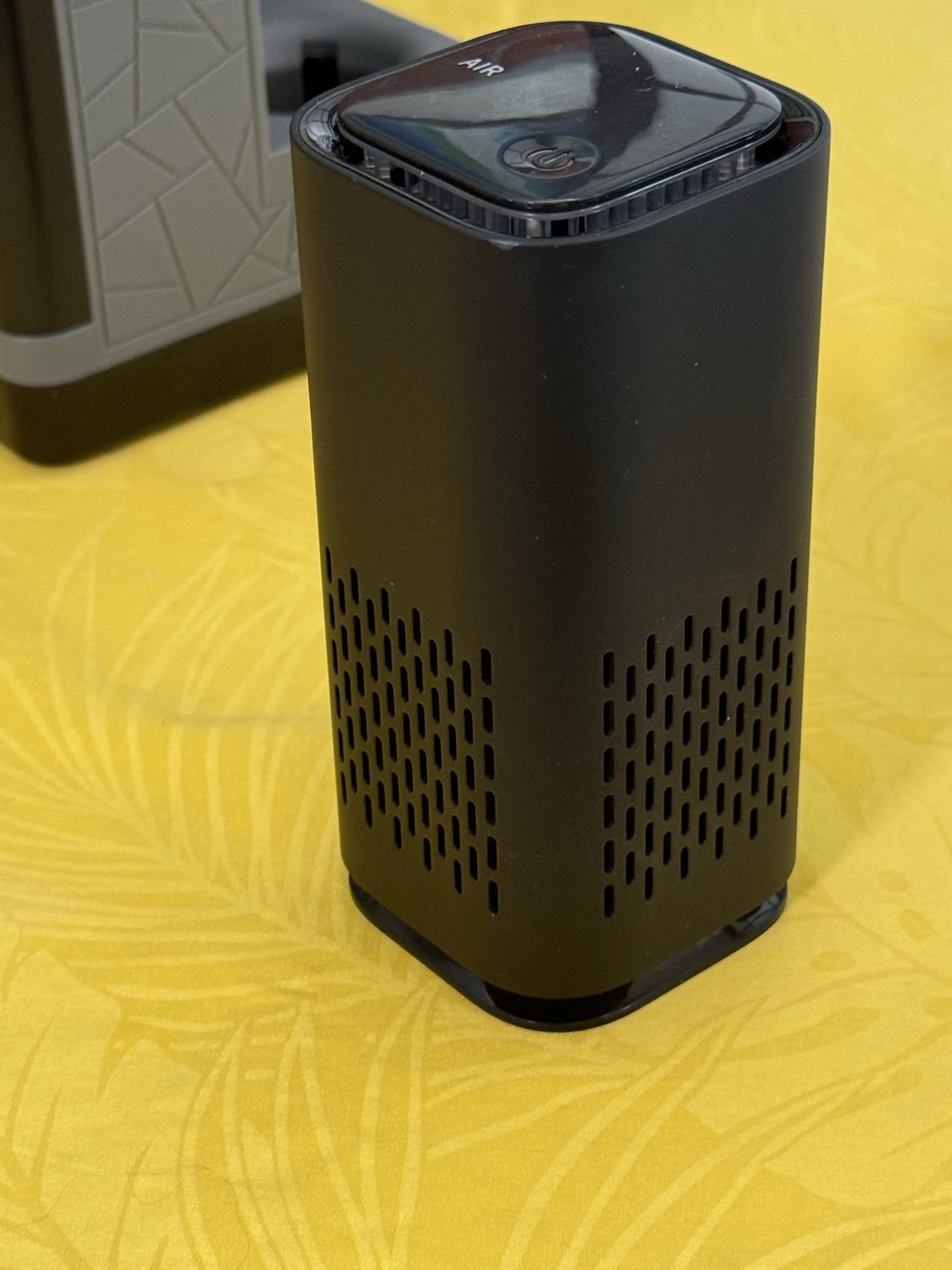 Wider view of the separate personal clean-air purifier component.